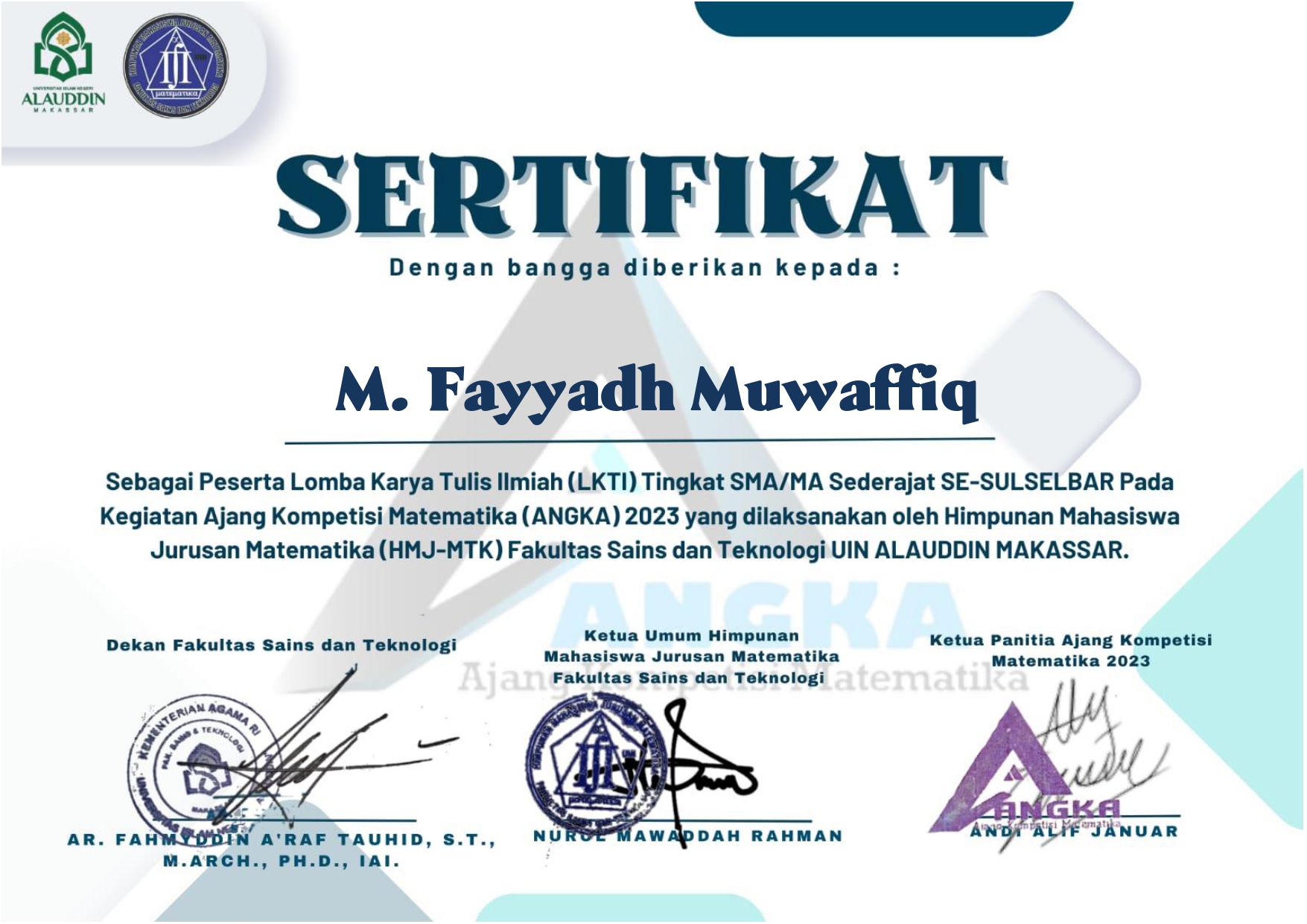 LKTI Certificate
